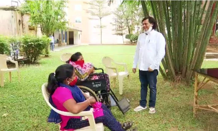 KISS Foundation extends helping hand to 2 Divyang girls, Dr Achyuta Samanta assures them job