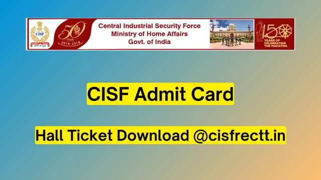 CISF Admit Card 2023