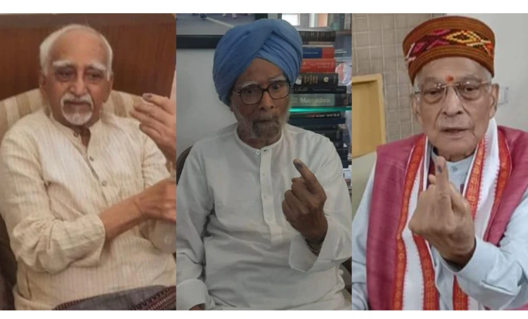 ಲೋಕಸಭಾ ಚುನಾವಣೆ 2024: ಮನೆಯಲ್ಲೇ ಮತದಾನ ಮಾಡಿದ ಅನ್ಸಾರಿ, ಮನಮೋಹನ್‌ ಸಿಂಗ್‌, ಜೋಶಿ | ಫೋಟೋ ನೋಡಿ