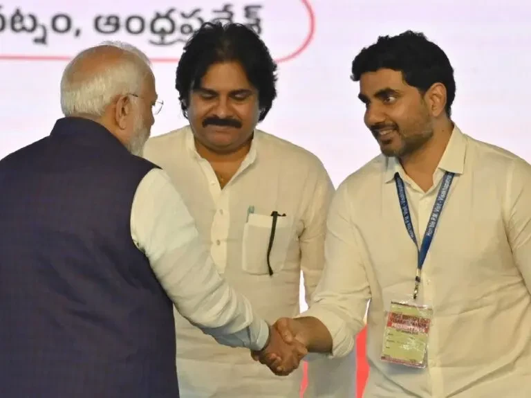 Modi's Friendly Chat with Lokesh