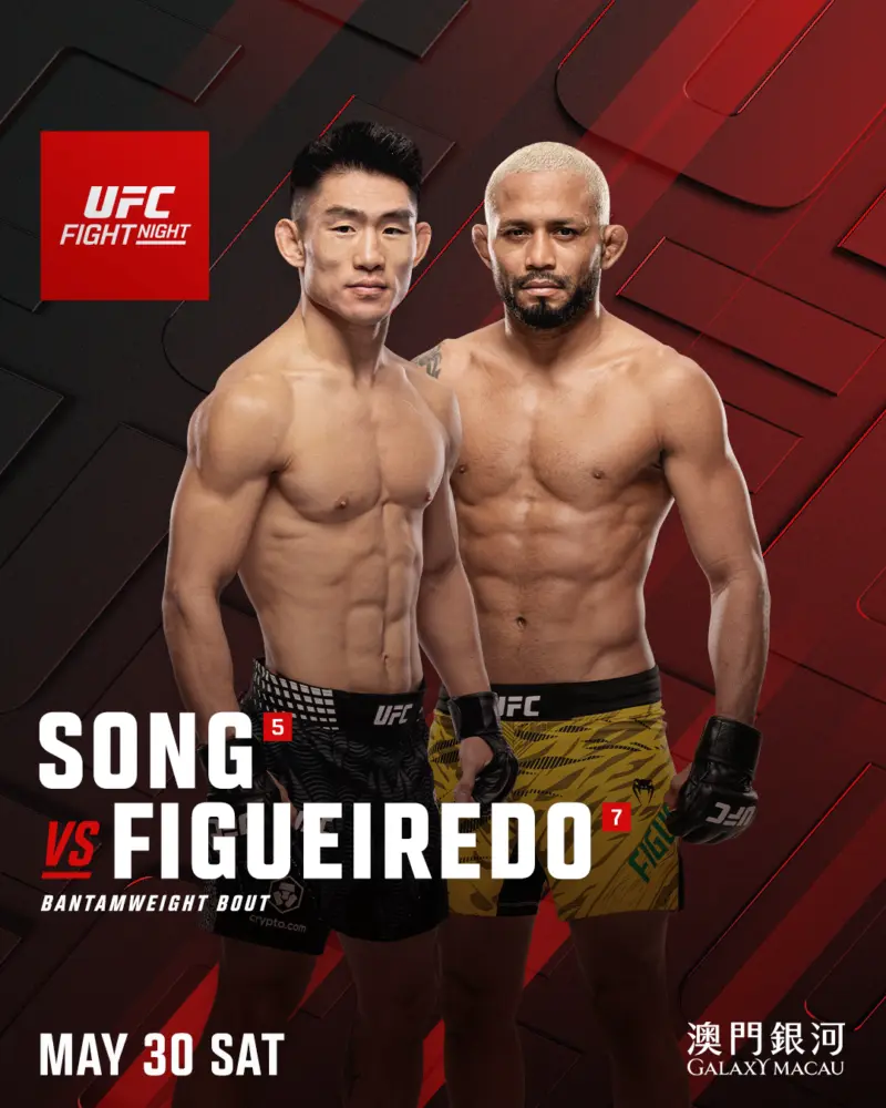 UFC FIGHT NIGHT® Returns to Galaxy Macau in May with A Stellar Line-up Featuring Song Yadong vs Deiveson Figueiredo