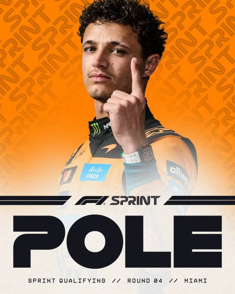 Pole for Lando Norris that dominates Miami GP qualifying: Mercedes struggles in scorching heat