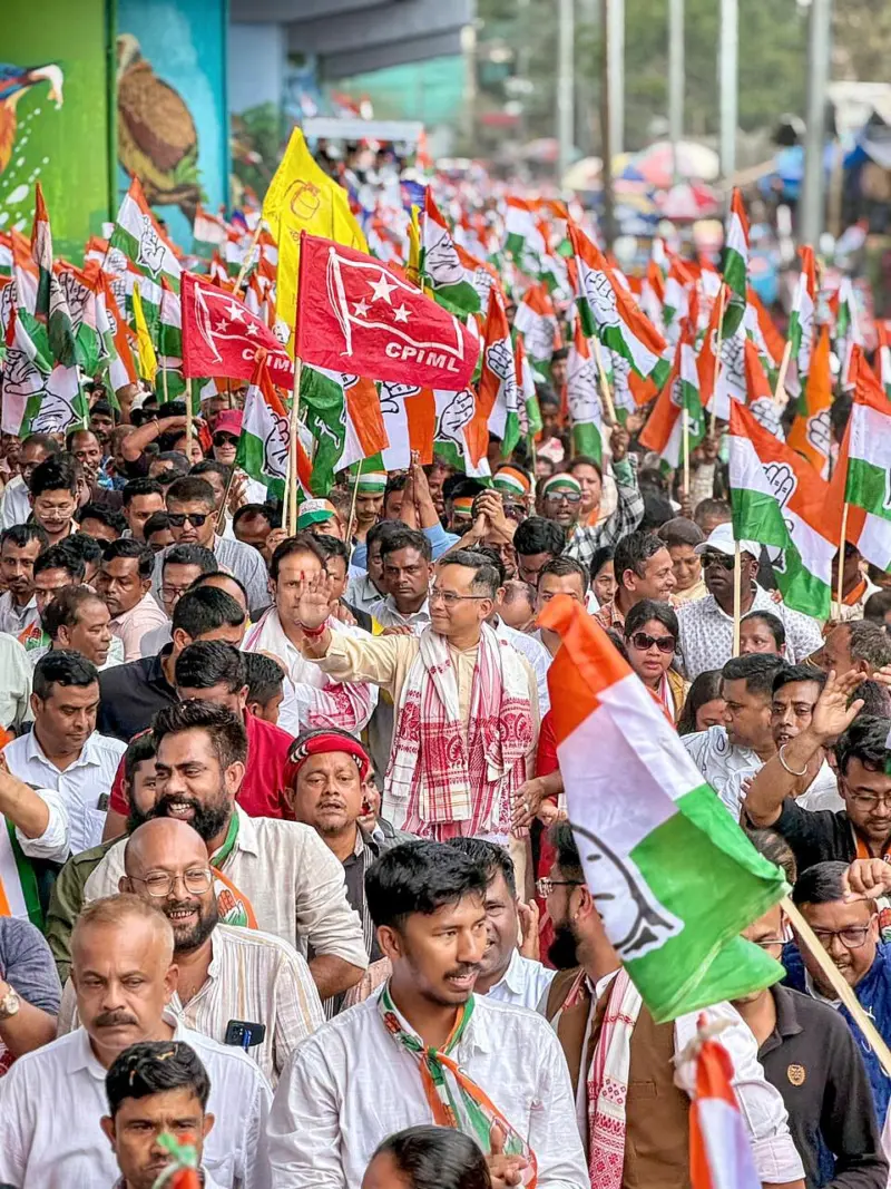 Gaurav Gogoi Files Nomination in Jorhat With Grand Rally and Interfaith Visits