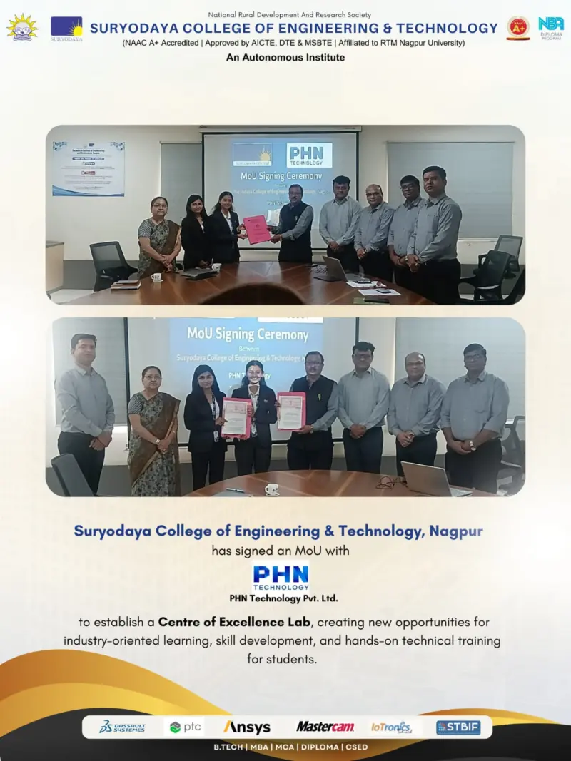 Suryodaya College of Engineering & Technology, Nagpur, Inks MoU with PHN Technology to Launch Centre of Excellence Lab