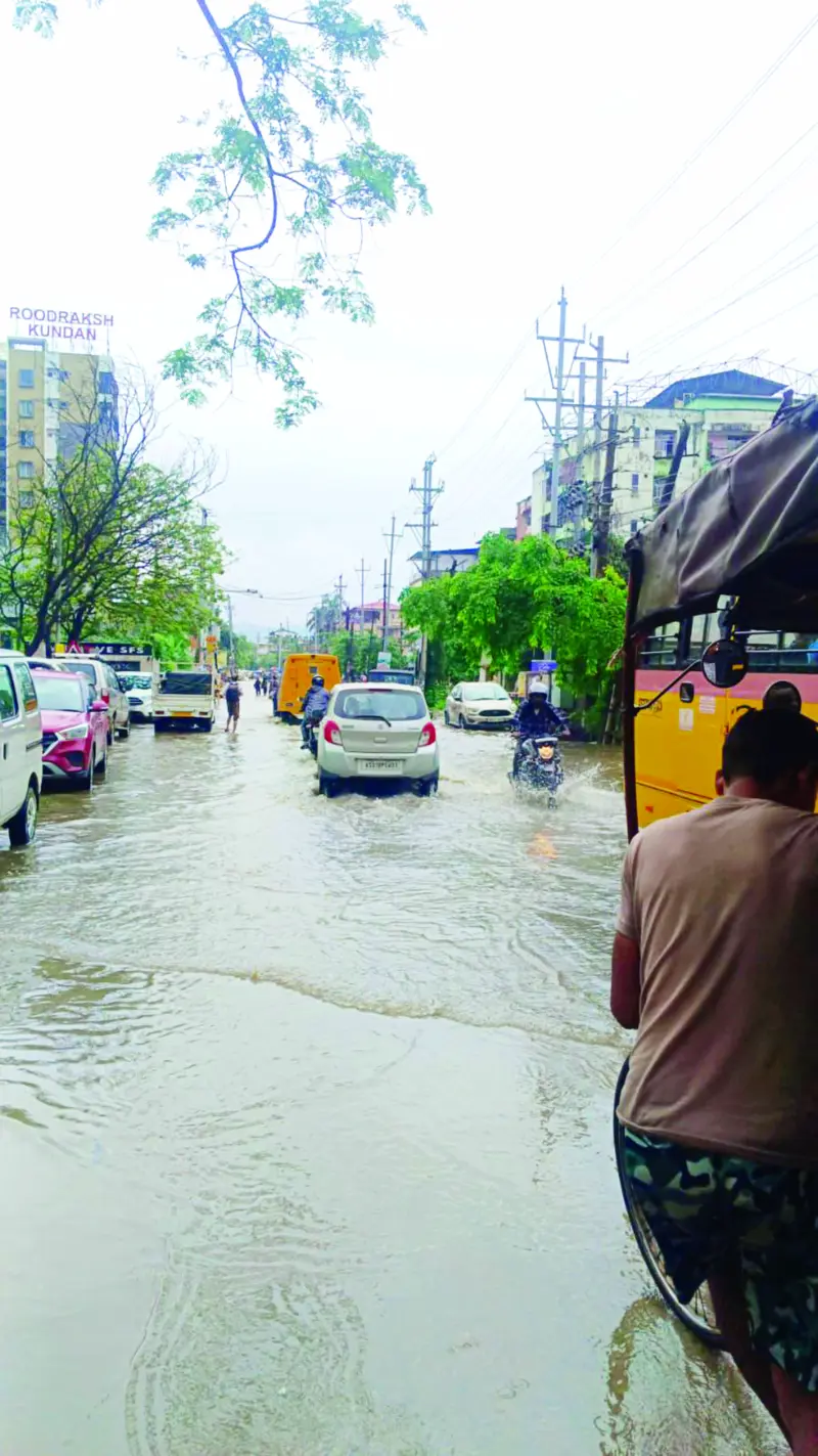Guwahati's Satgaon Main Road Residents Raise Alarm Over Waterlogging, Slow Footpath Work and Poor Drainage