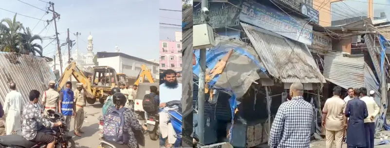 حیدرآباد و سکندرآباد کے مختلف علاقوں میں فٹ پاتھ پر ناجائز قبضوں کی برخاستگی