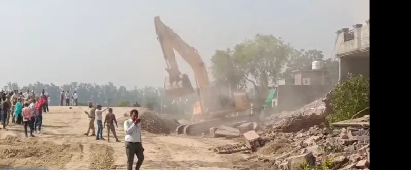 NHAI demolishes houses in Moga's Duneke village for NH-105B construction; farmers detained amid protests