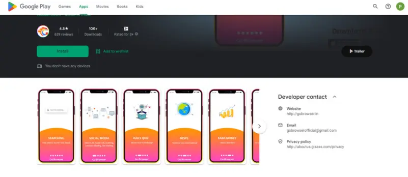 Asheesh Yadav, Created Indian First Web Browser Named GO Browser – Swadeshi (Made in India)