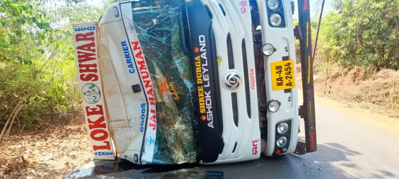 सकलपजवळ बॉक्साईड ट्रेलर उलटला चालक जखमी