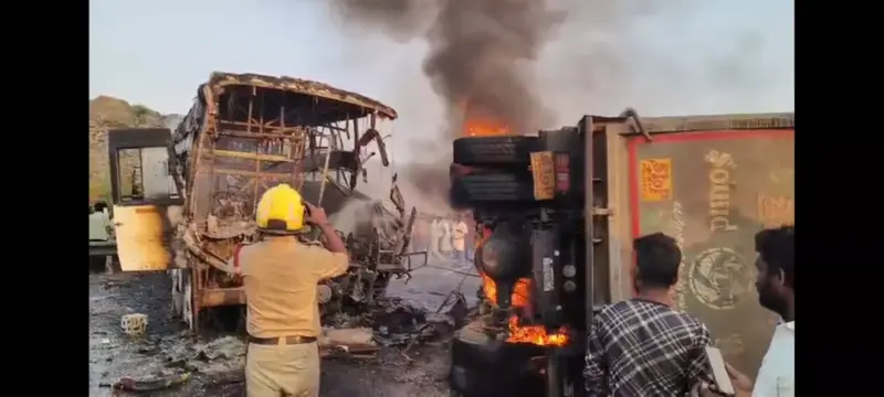 14 Killed, 28 Injured In Bus-tipper Collision Near Markapuram