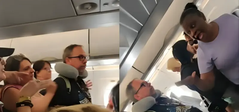 Woman blocks entire American Airlines flight from exiting until her daughter arrives at front; video sparks travel etiquette debate