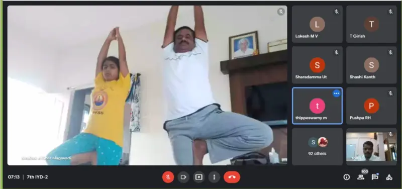 ಮನೆಯಲ್ಲೇ ಯೋಗ : ಜಿಲ್ಲೆಯಾದ್ಯಂತ 5,000 ಜನರು ಏಕಕಾಲಕ್ಕೆ ಯೋಗಾಭ್ಯಾಸ