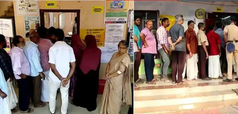 കേരളം വിധിയെഴുതുന്നു; വിവിധയിടങ്ങളില്‍ ഇവിഎം തകരാര്‍, പോളിങ് ബൂത്തുകളില്‍ നീണ്ട നിര
