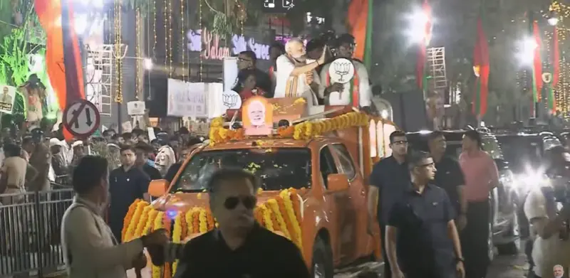 பனகல் பார்க் டூ தேனாம்பேட்டை சிக்னல் :மோடி ரோடுஷோ!