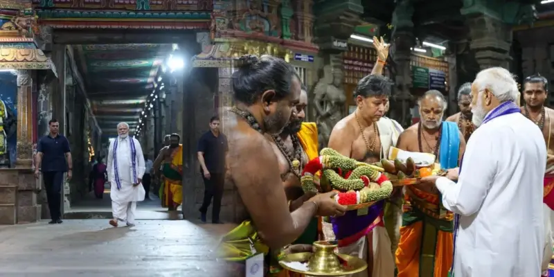 மாணவ, மாணவிகளுடன் கலந்துரையாடிய பிரதமர் மோடி..! மீனாட்சி அம்மன் கோவிலில் சுவாமி தரிசனம்