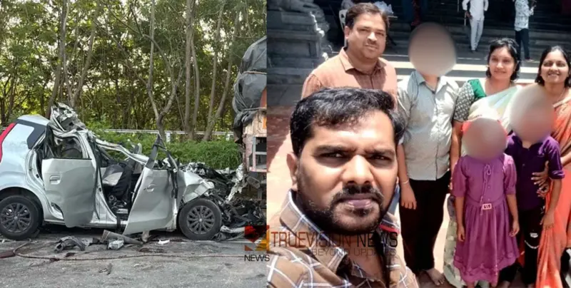ക്ഷേത്രദര്‍ശനം കഴിഞ്ഞ് മടക്കം; ലോറിക്കു പിന്നിലേക്ക് കാര്‍ ഇടിച്ചുകയറി രണ്ട് കുട്ടികളടക്കം ആറുപേര്‍ക്ക് ദാരുണാന്ത്യം