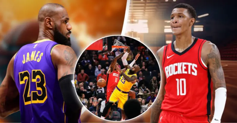 41-year-old LeBron James' 2-Handed Tomahawk Slam on Jabari Smith Jr. Stuns Social Media - "Committed Murder"