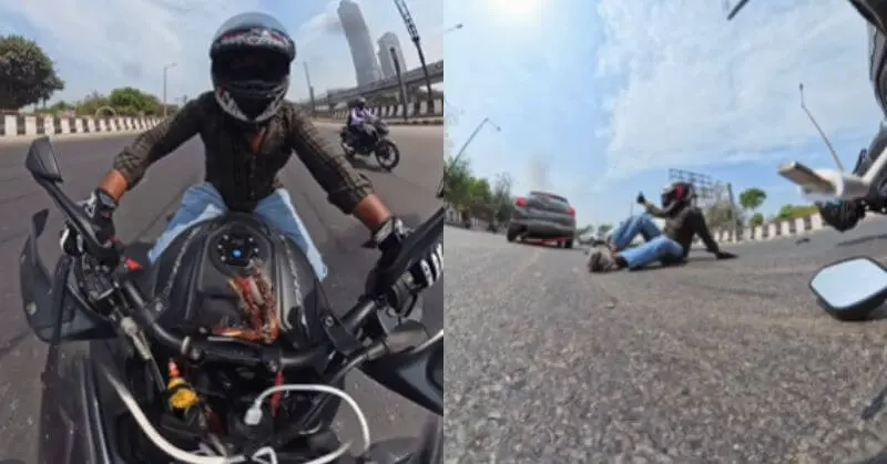 Viral Video Shows Biker Giving Thumbs Up After Dramatic Accident, Leaves Internet Shocked