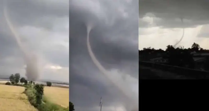 Rare tornado formation in Akhnoor
