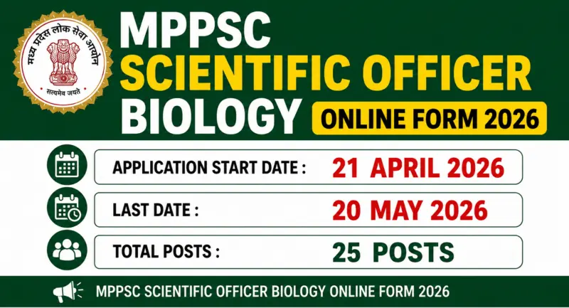 MPPSC Scientific Officer Biology Recruitment 2026
