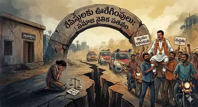 రేపిస్టులకు హీరోల్లా ఊరేగింపులు