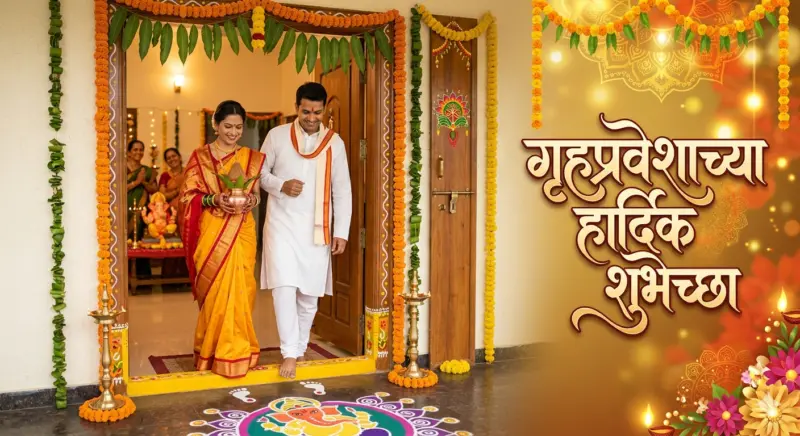 New Home Wishes in Marathi गृहप्रवेश शुभेच्छा संदेश