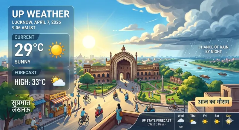 UP WEATHER: यूपी के 50 जिलों में मौसम बदलेगा, 48-72 घंटों में तेज बारिश और आंधी का अलर्ट