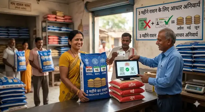 राशन कार्ड धारकों की बल्ले-बल्ले: 01 अप्रैल में मिलेगा 3 महीने का राशन एक साथ, लाभ उठाने के लिए करना होगा यह काम