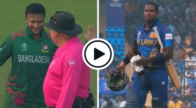 Watch: Angelo Mathews becomes first batter to be given timed out in history of international cricket