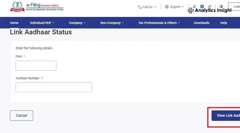 How to Check PAN - Aadhaar Linking Status Using Income Tax Portal
