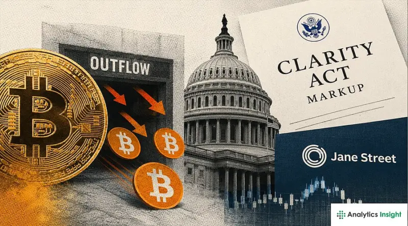 Crypto News Today: Bitcoin Outflows, CLARITY Act Markup, and Jane Street Cut BTC ETF Holdings