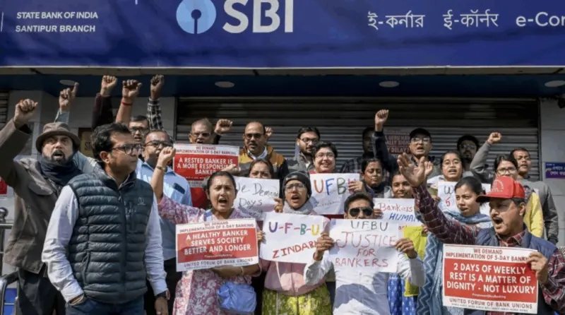 SBI Employees On 2-Days Strike, Crippling Banking Operations