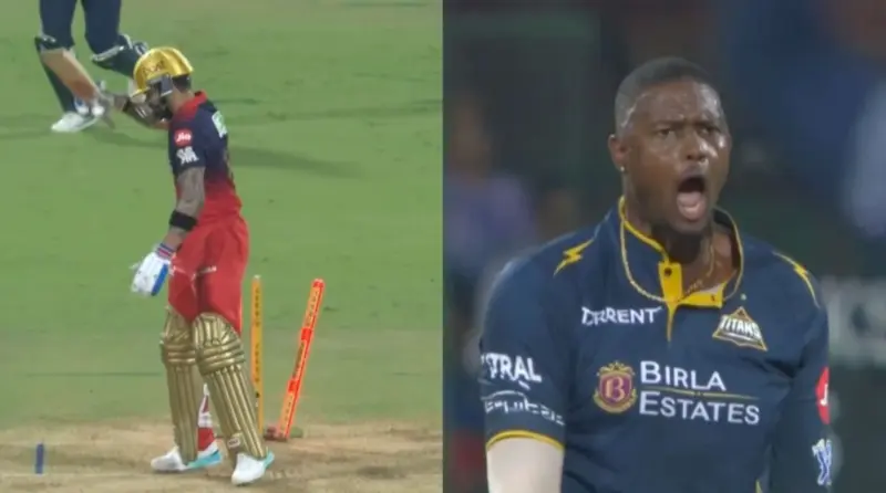Watch: Fiery Reaction! Jason Holder Celebrates Aggressively After Dismissing Virat Kohli in RCB vs GT Clash