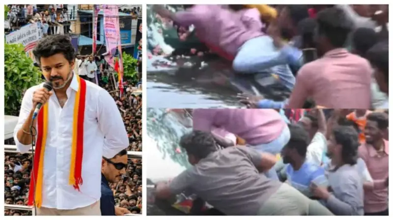 இது ரொம்ப ஓவர் பா.! "விஜயின் கார் மீது ஏறி செல்பி எடுத்து கண்ணாடி வழியாக முத்தம் கொடுத்து ரசிகர்கள்". ஒரு நொடி போர்க்களமாக மாறிட்டு. அதிர்ச்சி வீடியோ..!!