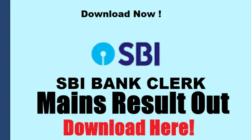 SBI Bank Clerk Mains Result with Score Card 2026