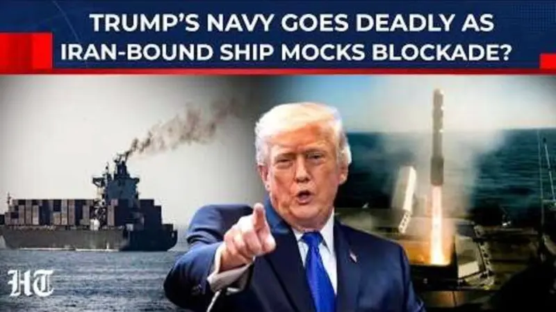 US military fires missile into cargo ship after it ignored 20 warnings to reach Iran breaching Hormuz blockade