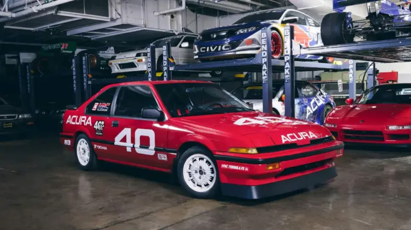 This race car celebrates Acura's 40th anniversary in US