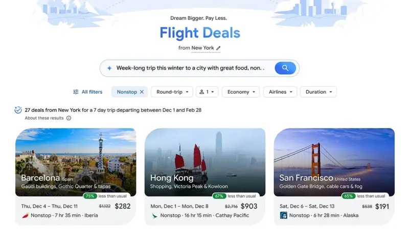 Google Flights app gets AI-powered Flight Deals tool to fetch affordable ticket options