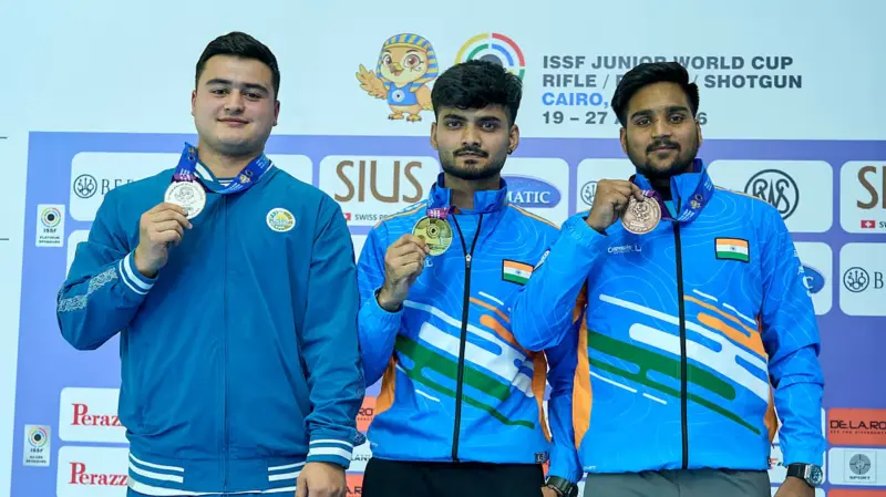Shiva Narwal leads India's charge with gold; Chirag bags bronze, Panaah wins silver at ISSF Junior World Cup