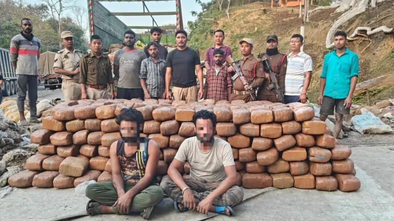 Assam: Over 1,300 Kg ganja seized at Tripura border, two nabbed
