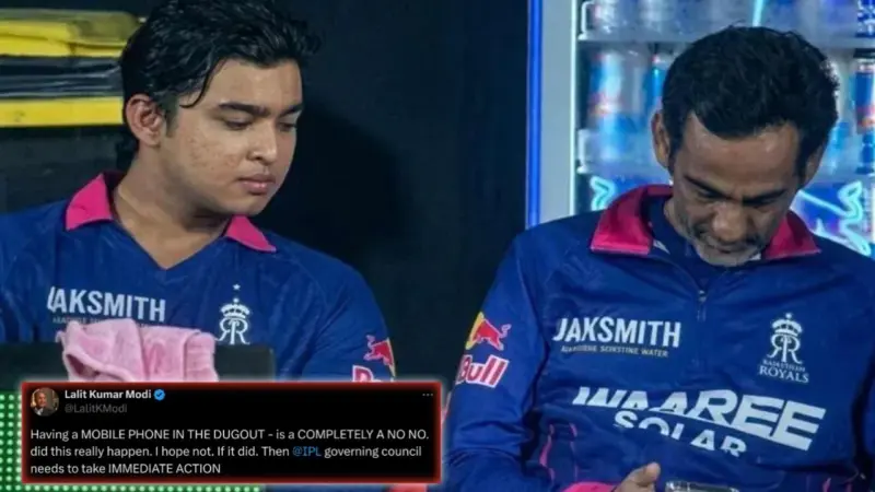 Rajasthan Royals Spark Controversy After Phone Spotted in Dugout During IPL Match, Fans Demand Answers