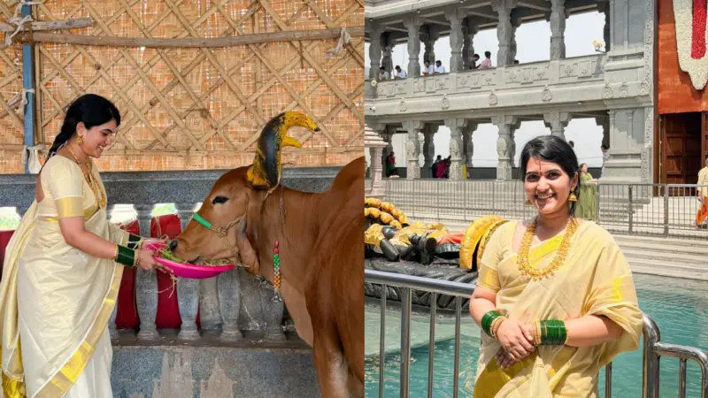 Sravanthi Chokarapu : స్వర్ణగిరి ఆలయంలో యాంకర్ స్రవంతి.. ఫొటోలు..