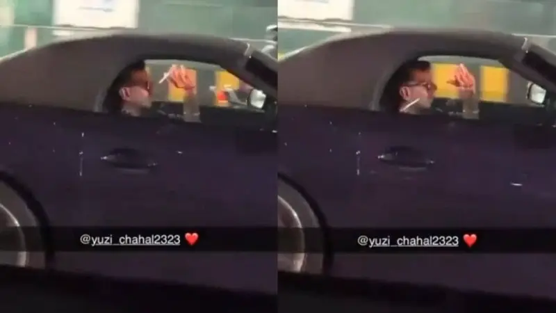 Yuzvendra Chahal caught smoking, throws cigarette while driving in viral video; internet says 'no class, no civic sense'