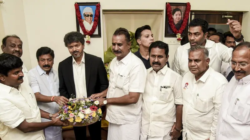 AIADMK suffers vertical split; Tamil Nadu CM Vijay meets 'rebel' group