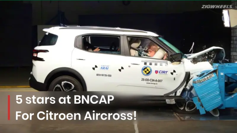 Aircross Becomes The First Citroen In India To Get 5 Stars At BNCAP!