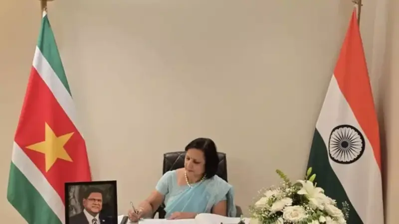 नीना मल्होत्रा पहुंची सूरीनाम दूतावास, पूर्व राष्ट्रपति संतोखी के निधन पर किया शोक व्यक्त