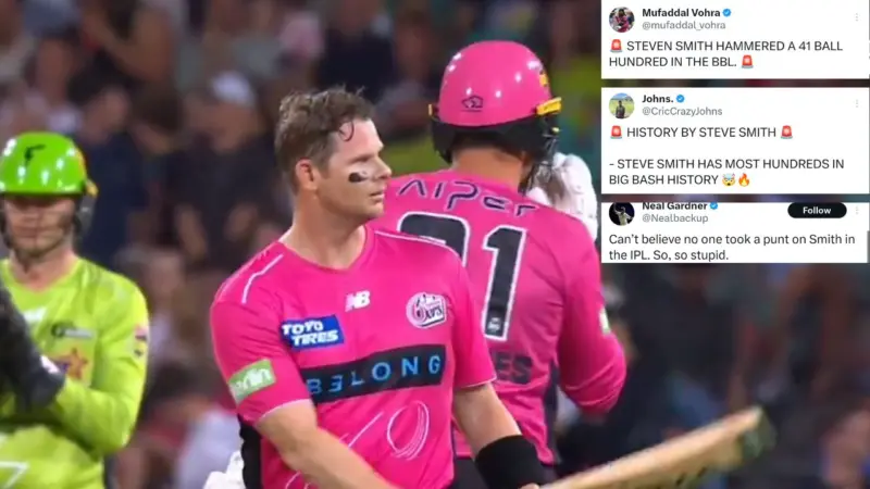Steve Smith's T20 World Cup selection demanded after unreal BBL century for Sydney Sixers