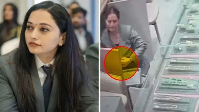 వామ్మో..చూస్తుండగానే బంగారం కొట్టేసిన యువతి