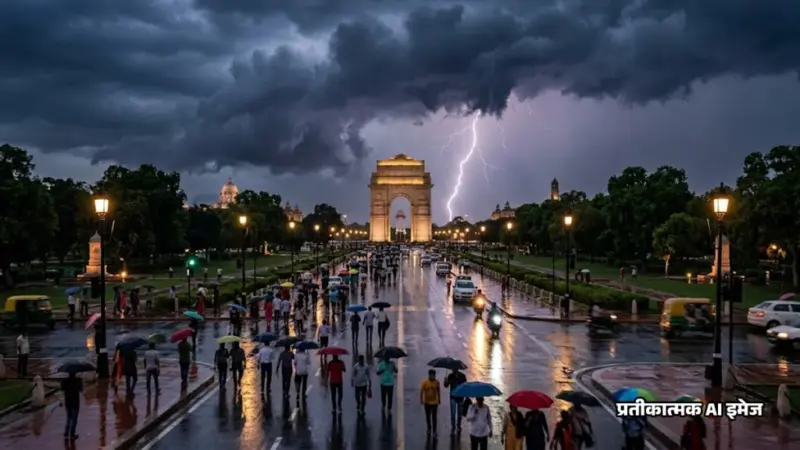 Delhi NCR Weather Update : आसमान में छाए काले बादल, अगले 48 घंटों तक दिल्ली में मेहरबान रहेगा मानसून जैसा मिजाज