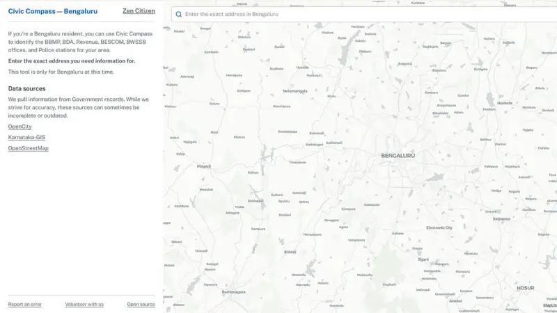 Online tool 'Civic Compass' helps Bengalureans find local offices, locate service jurisdictions